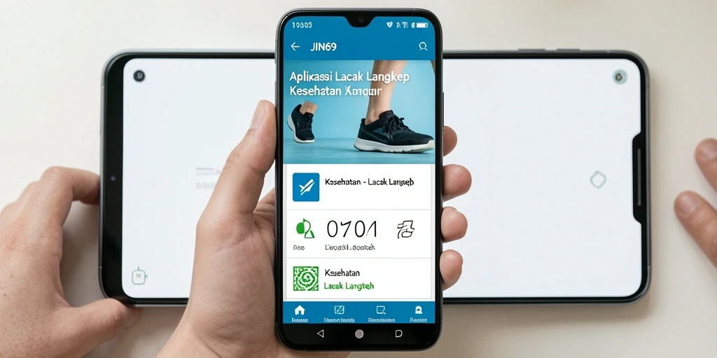 Tampilan antarmuka utama JIN69 dengan fitur lacak langkah.