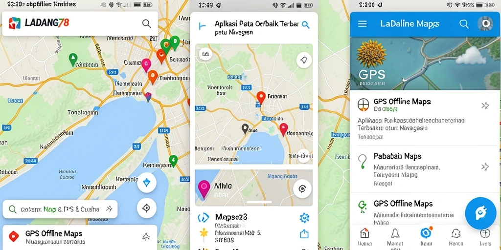 Tampilan antarmuka <strong>LADANG78</strong> yang intuitif untuk navigasi GPS offline.