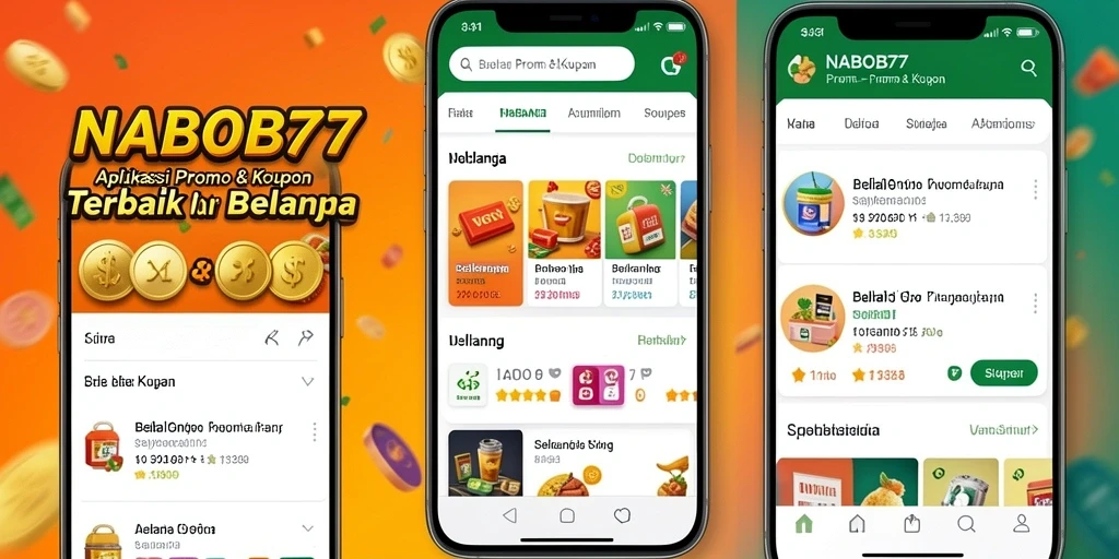 Tampilan antarmuka utama NABOB77 dengan fitur Promo & Kupon.