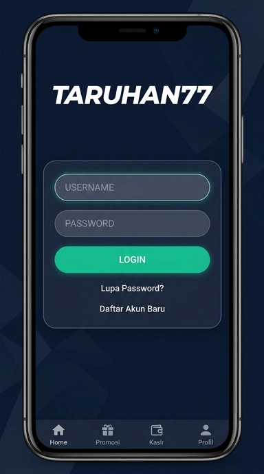 Tampilan halaman login taruhan77